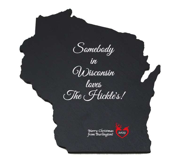 Wisconsin Black Slate Cheese Board