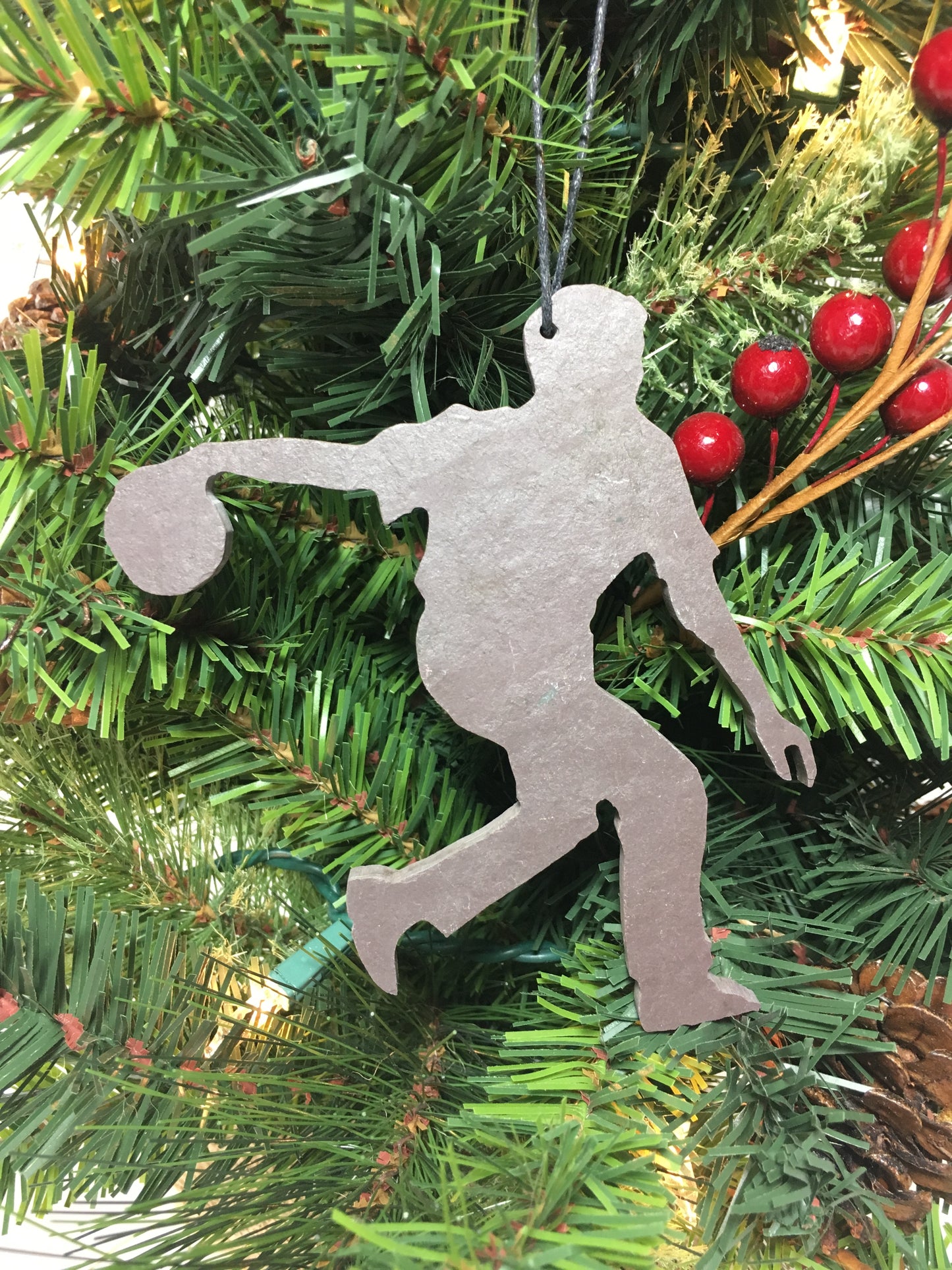 Basketball Player Slate Christmas Ornament