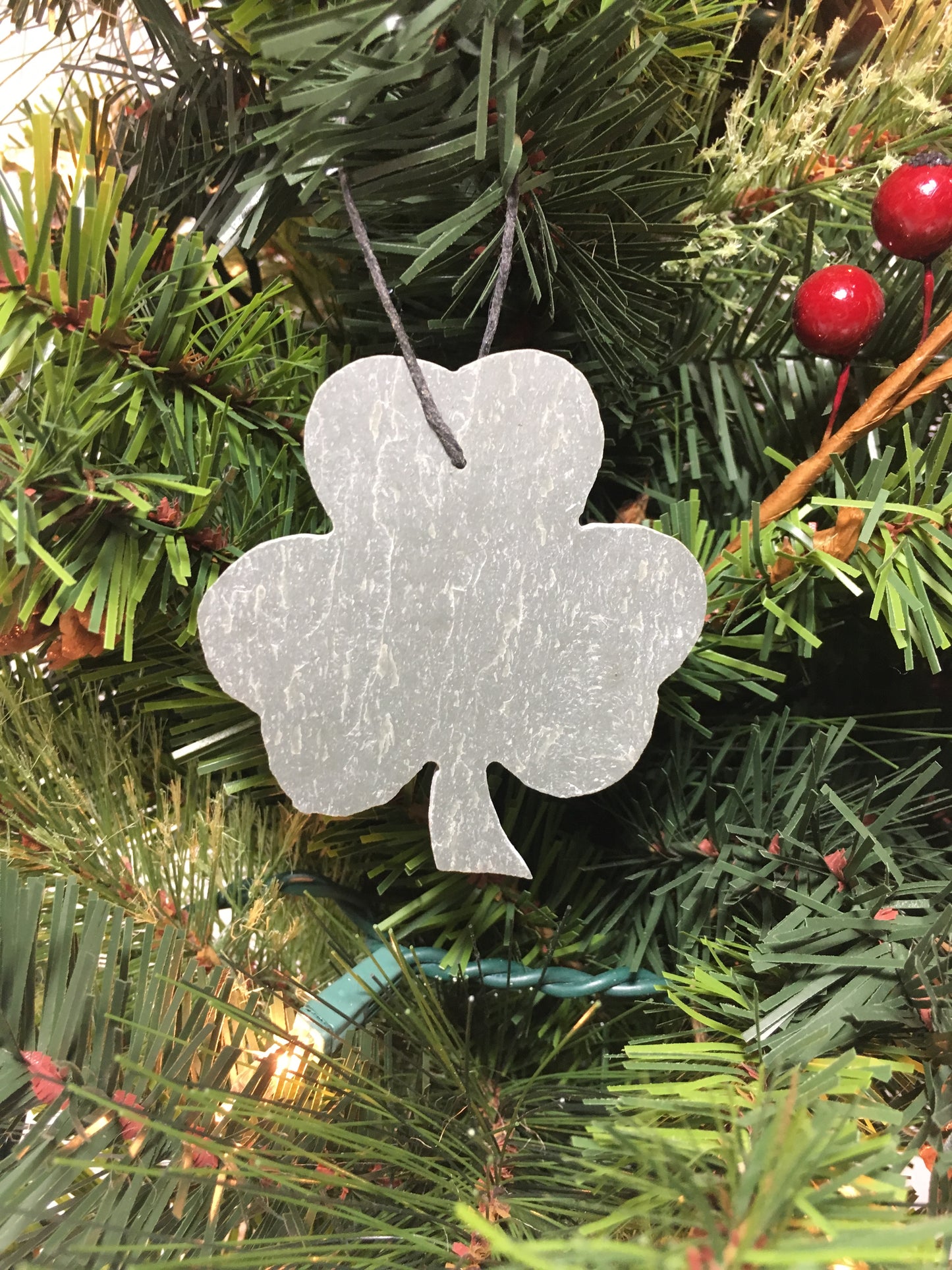 Shamrock Slate Christmas Ornament