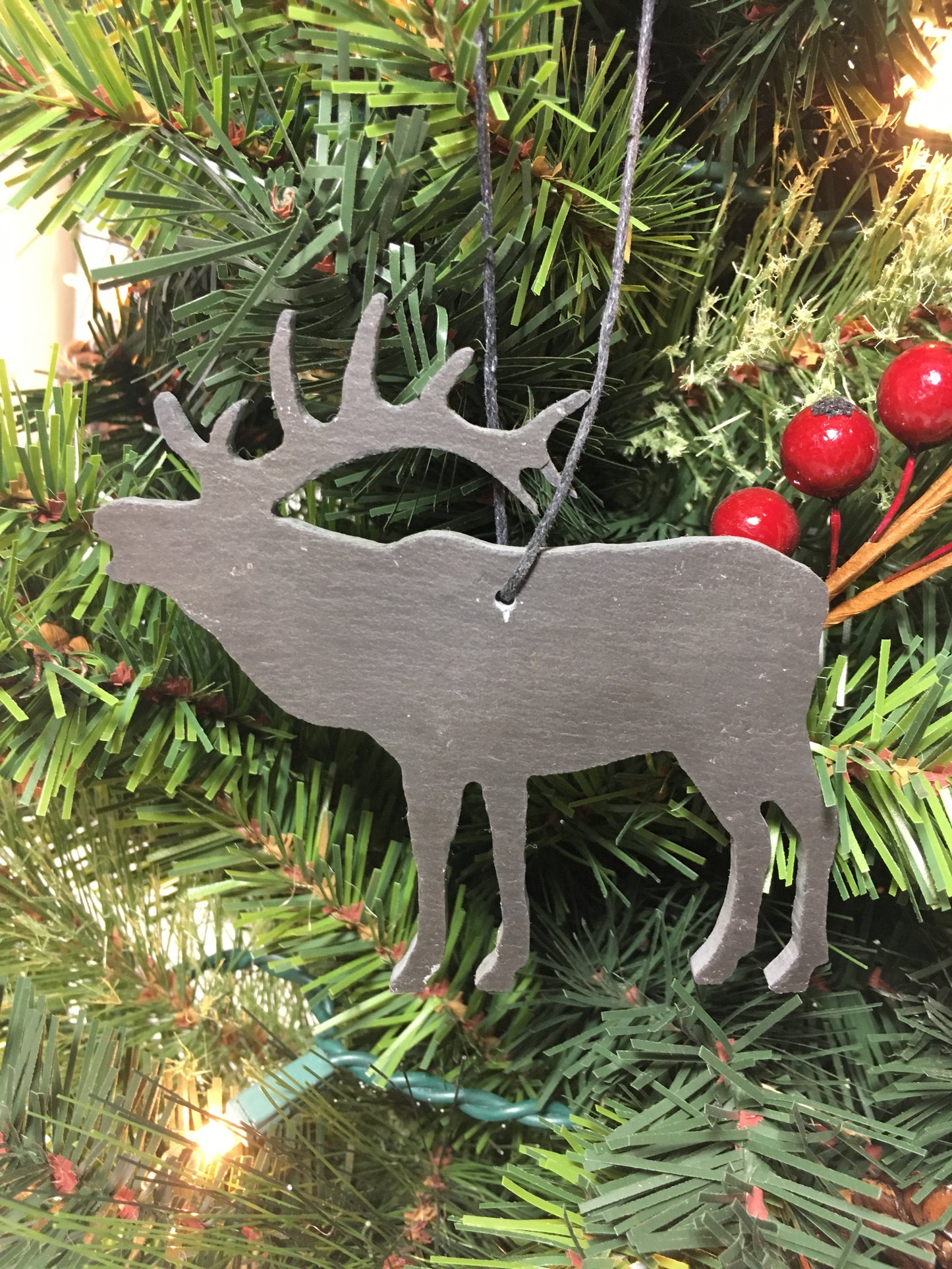Elk Slate Christmas Ornament