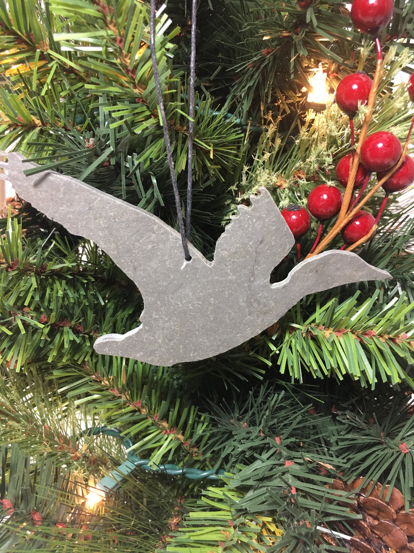 Duck Slate Christmas Ornament