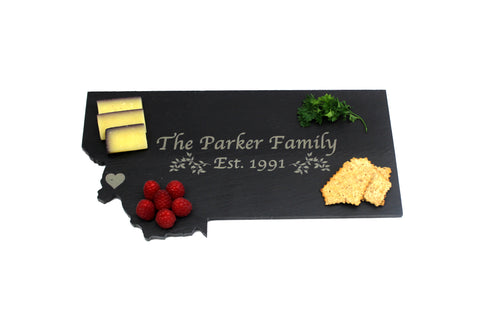 Montana Slate Cheese Board- Personalized with Laser Engraving