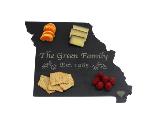 Missouri Slate Cheese Board- Personalized with Laser Engraving