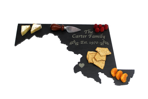 Maryland Slate Cheese Board- Personalized with Laser Engraving
