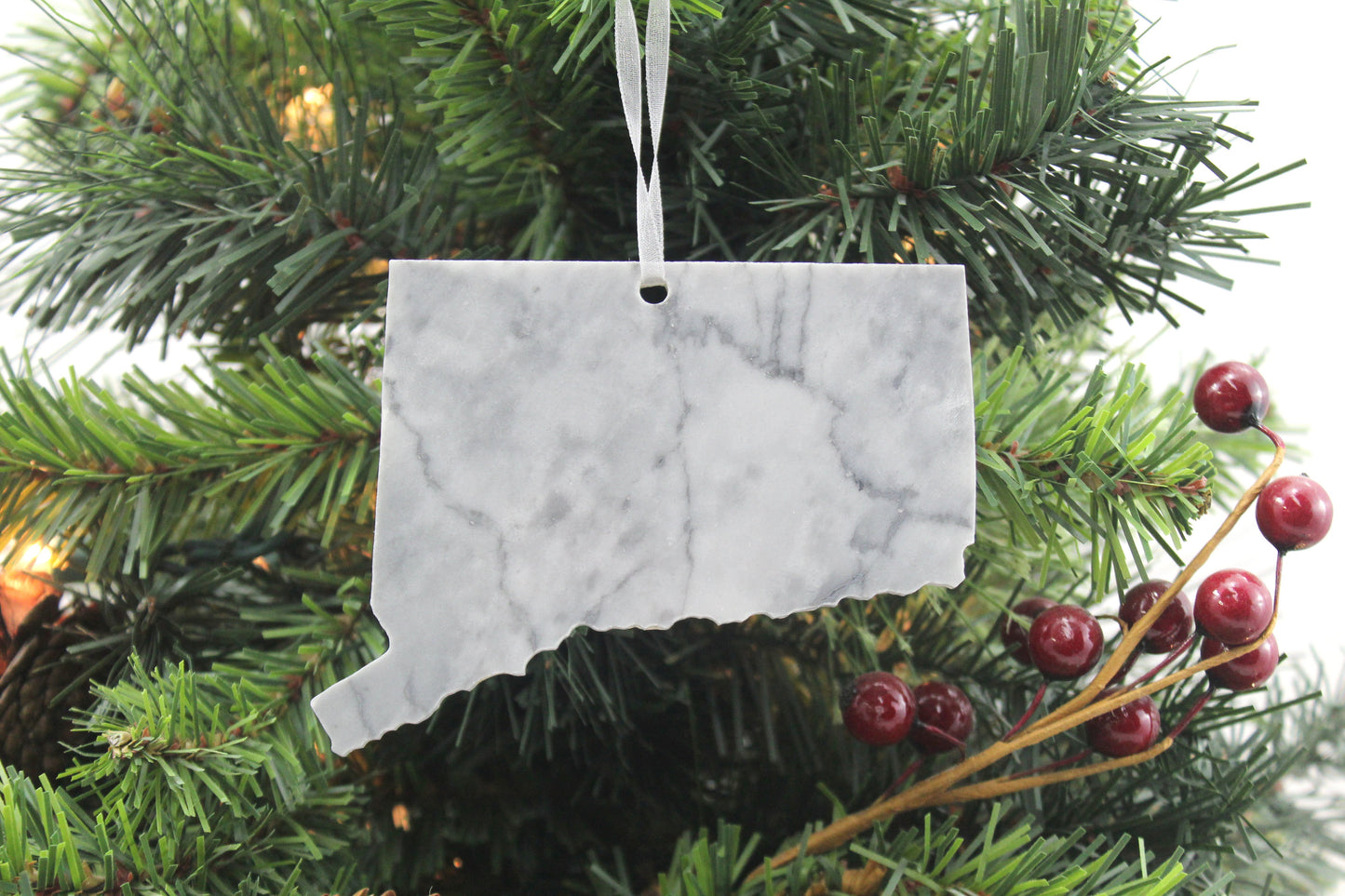 Connecticut Marble Christmas Ornament