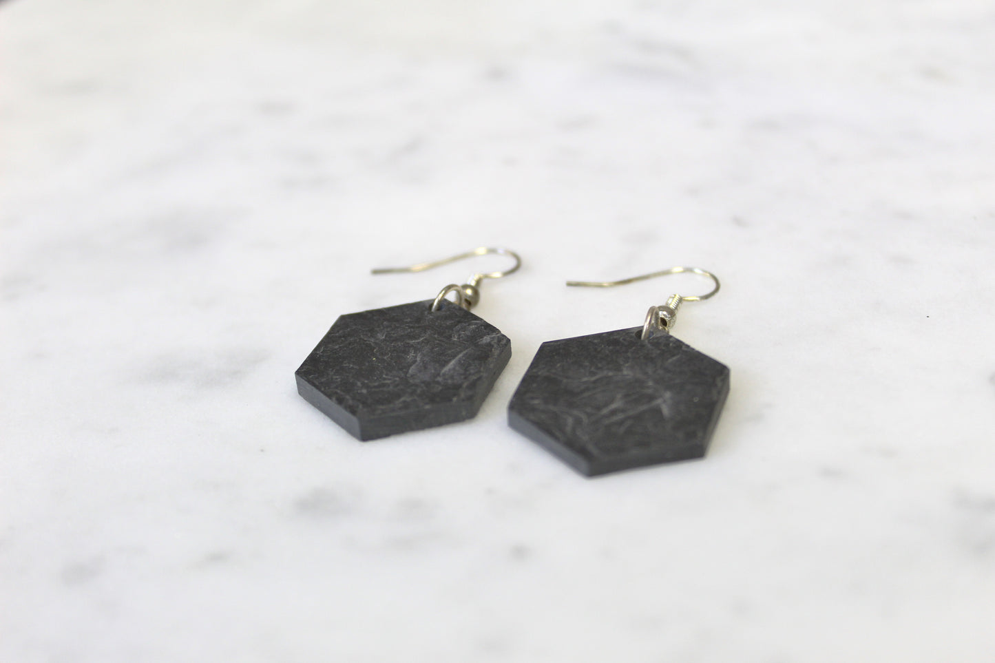 Hexagon Slate Earrings
