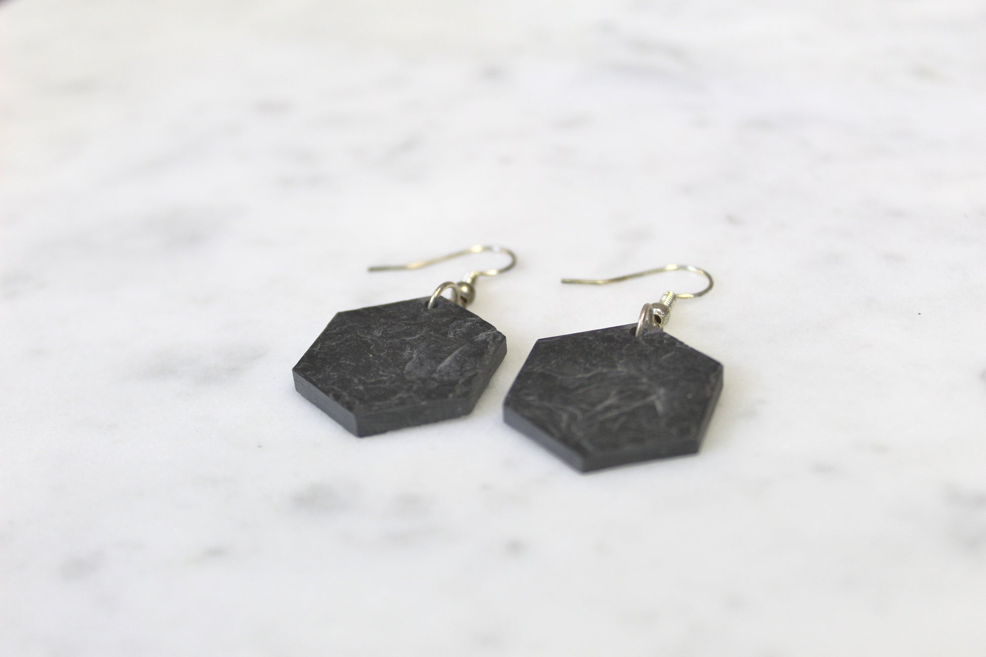Hexagon Slate Earrings