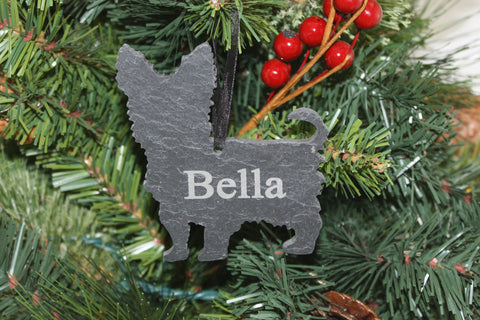 Yorkshire Terrier Slate Christmas Ornament
