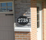 Black Slate Oval House Number