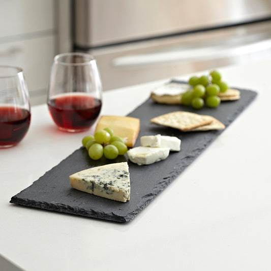 Long Skinny Rectangle Black Slate Cheese Board