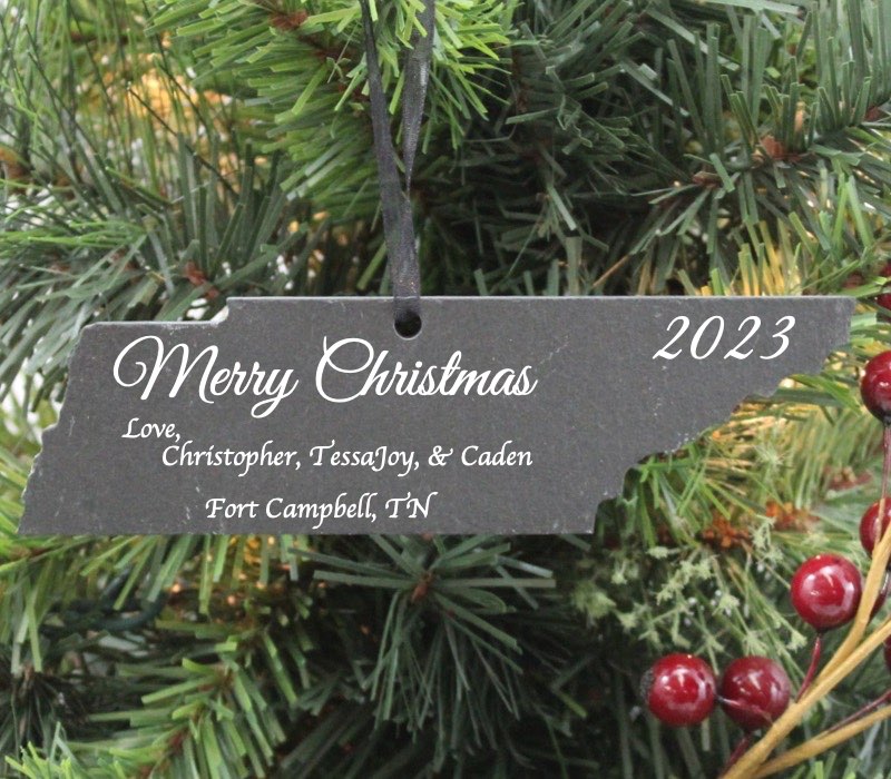 Tennessee Slate Christmas Ornament
