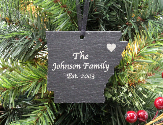 Arkansas Slate Christmas Ornament 