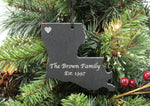 Louisiana Slate Christmas Ornament