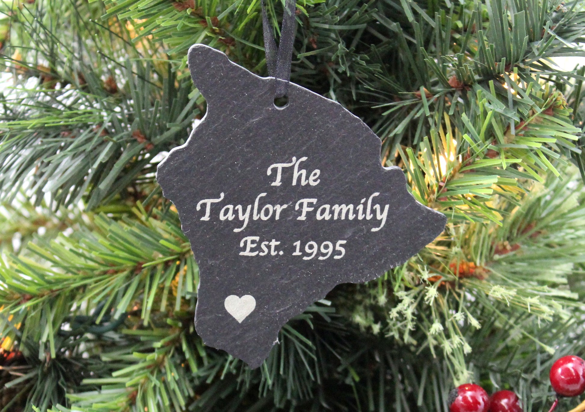 Hawaii Slate Christmas Ornament