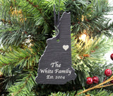 New Hampshire Slate Christmas Ornament