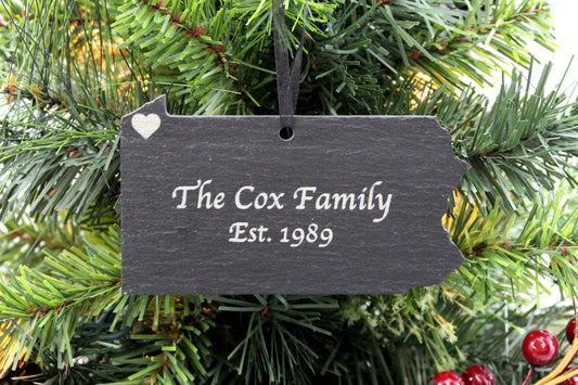 Pennsylvania Slate Christmas Ornament