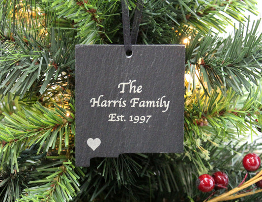 New Mexico Slate Christmas Ornament