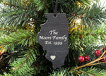Illinois Slate Christmas Ornament