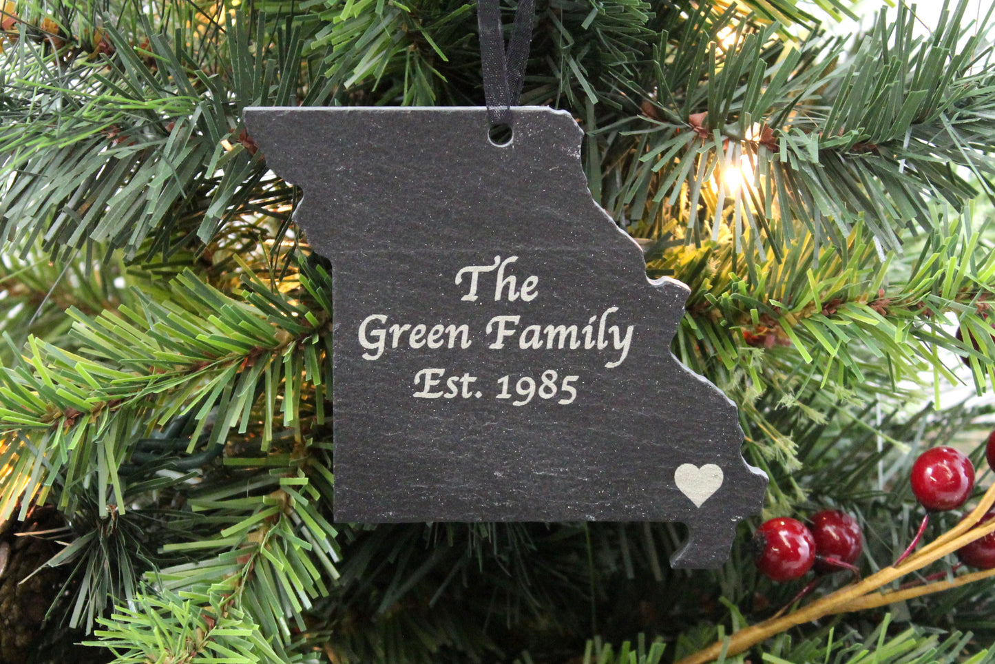 Missouri Slate Christmas Ornament