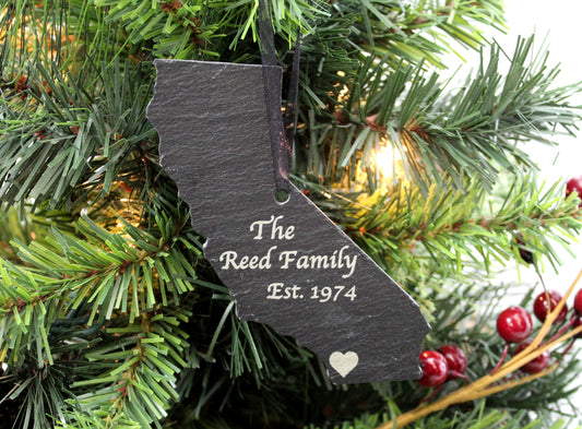 California Slate Christmas Ornament