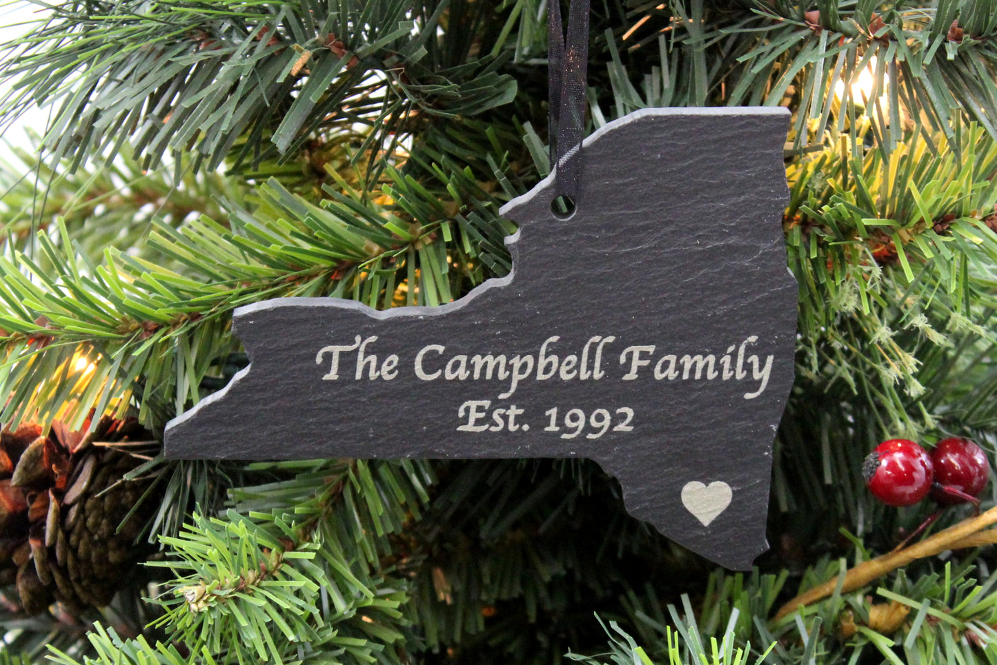 New York Slate Christmas Ornament