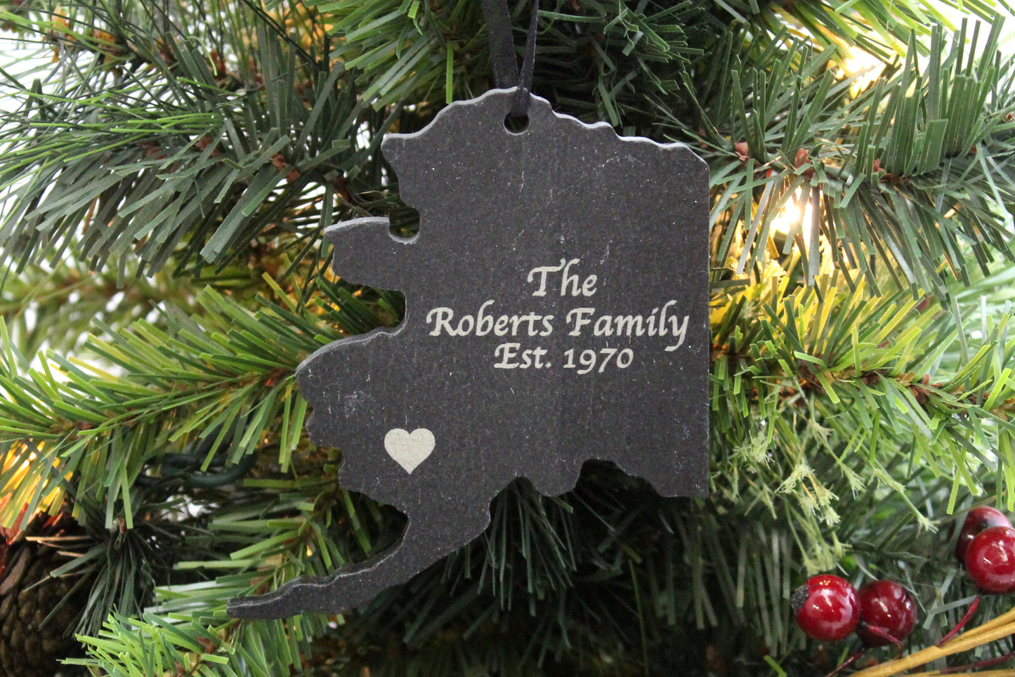 Alaska Slate Christmas Ornament