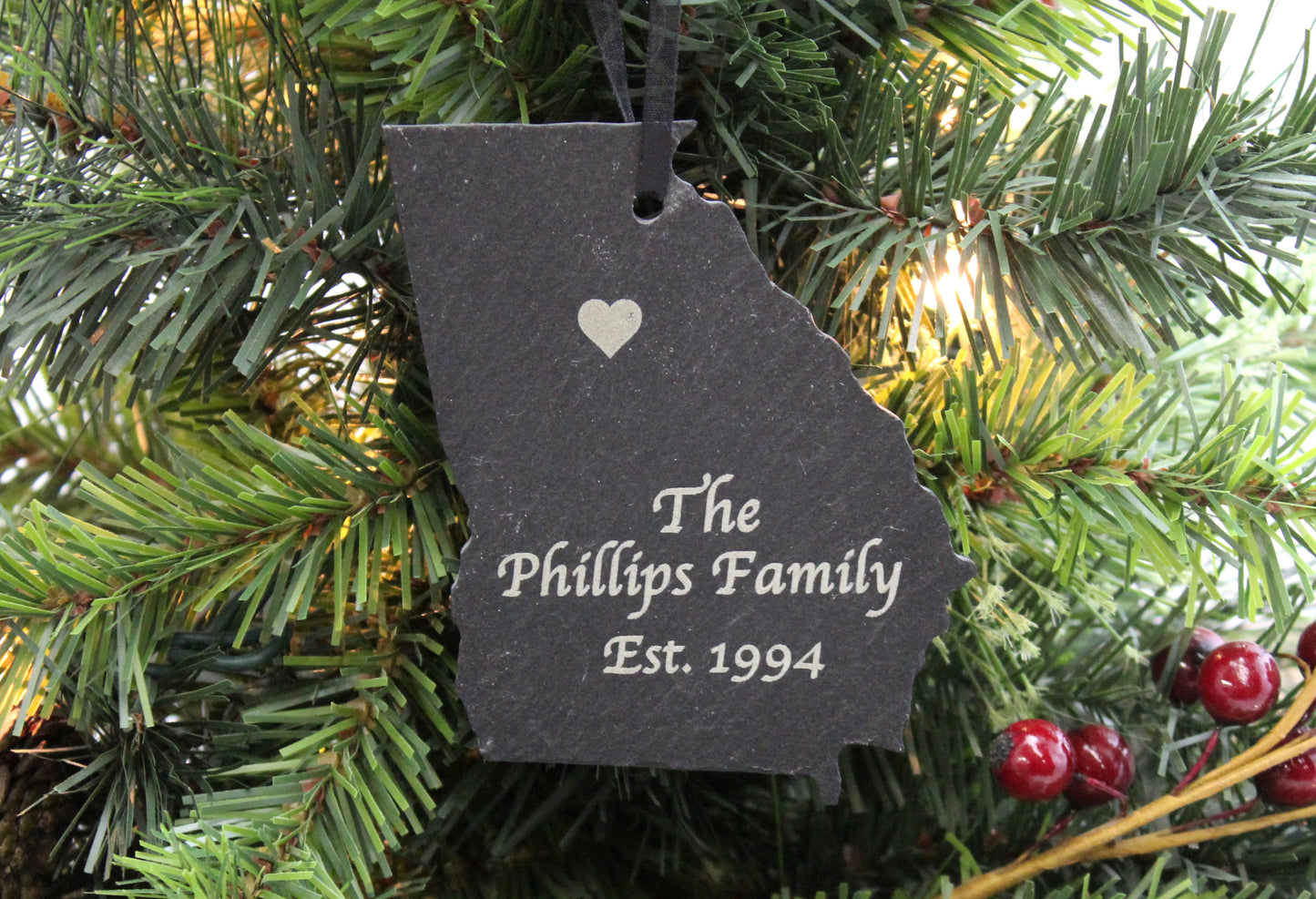 Georgia Slate Christmas Ornament