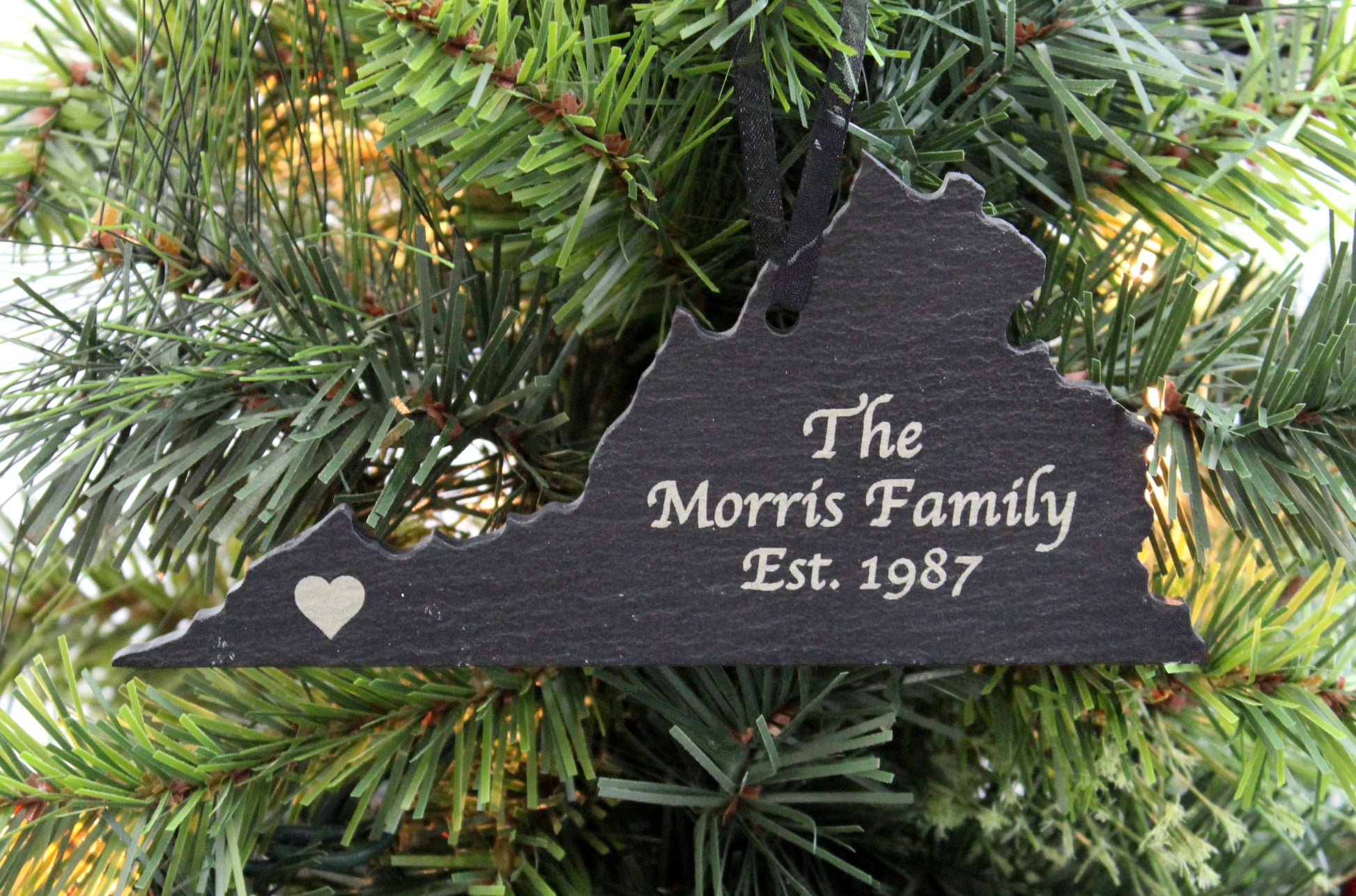 Virginia Slate Christmas Ornament