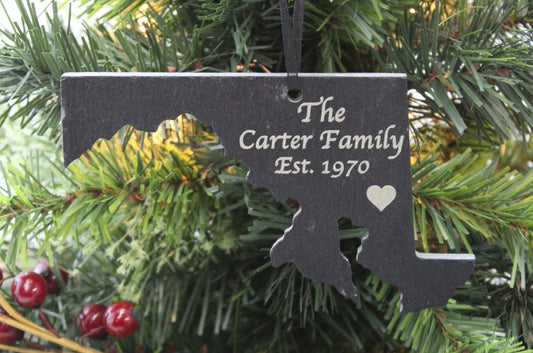 Maryland Slate Christmas Ornament