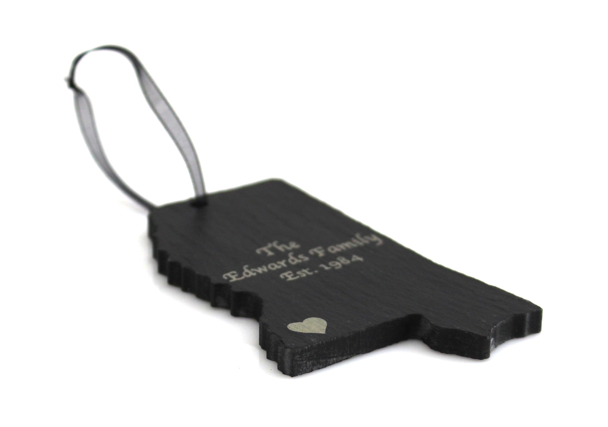 Mississippi Black Slate Christmas Ornament