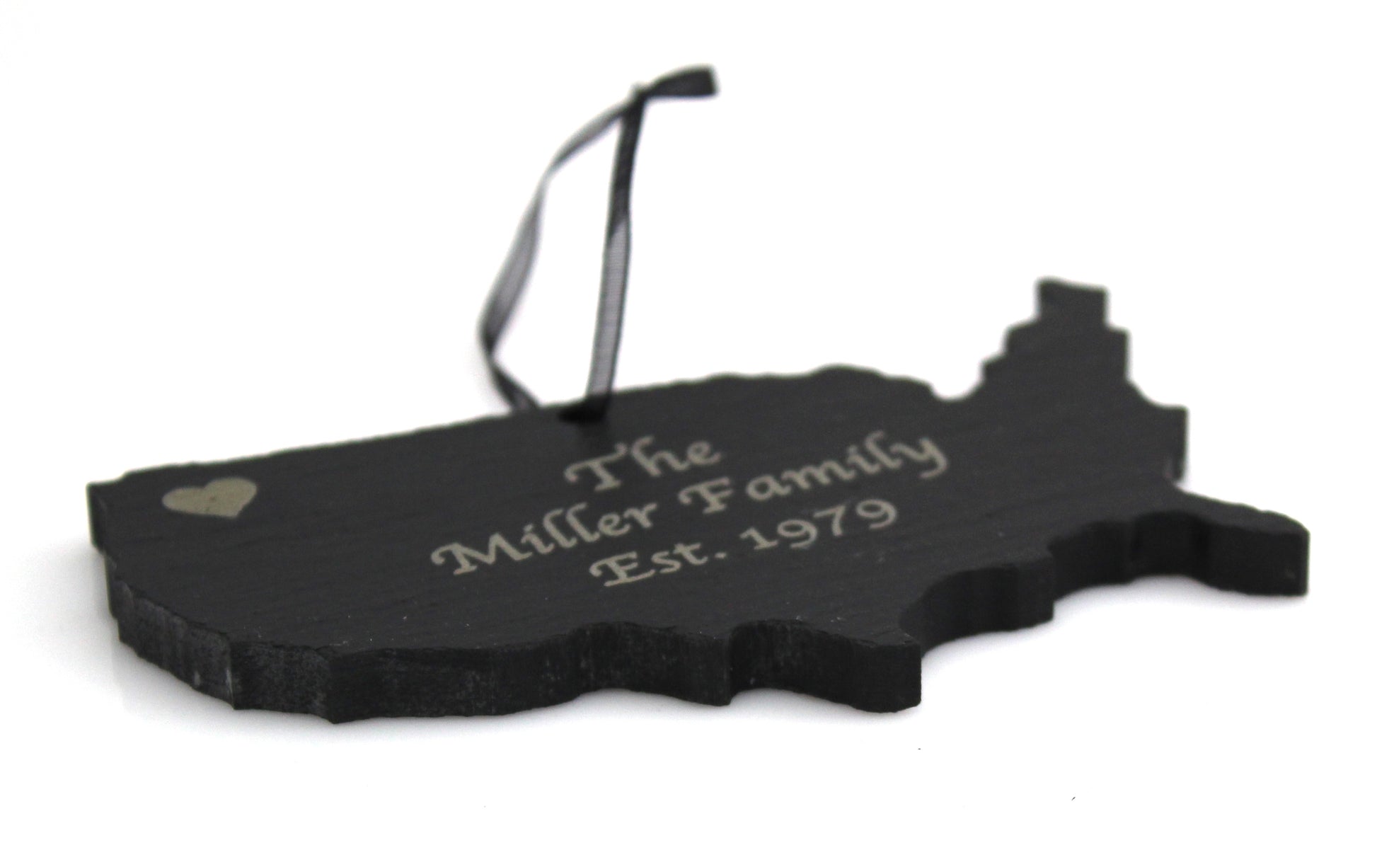 United States Black Slate Tree Ornament