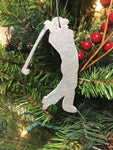 Golfer Slate Christmas Ornament 
