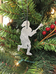 Lacross Player Slate Christmas Ornament