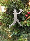 Catching Football Player Slate Christmas Ornament 