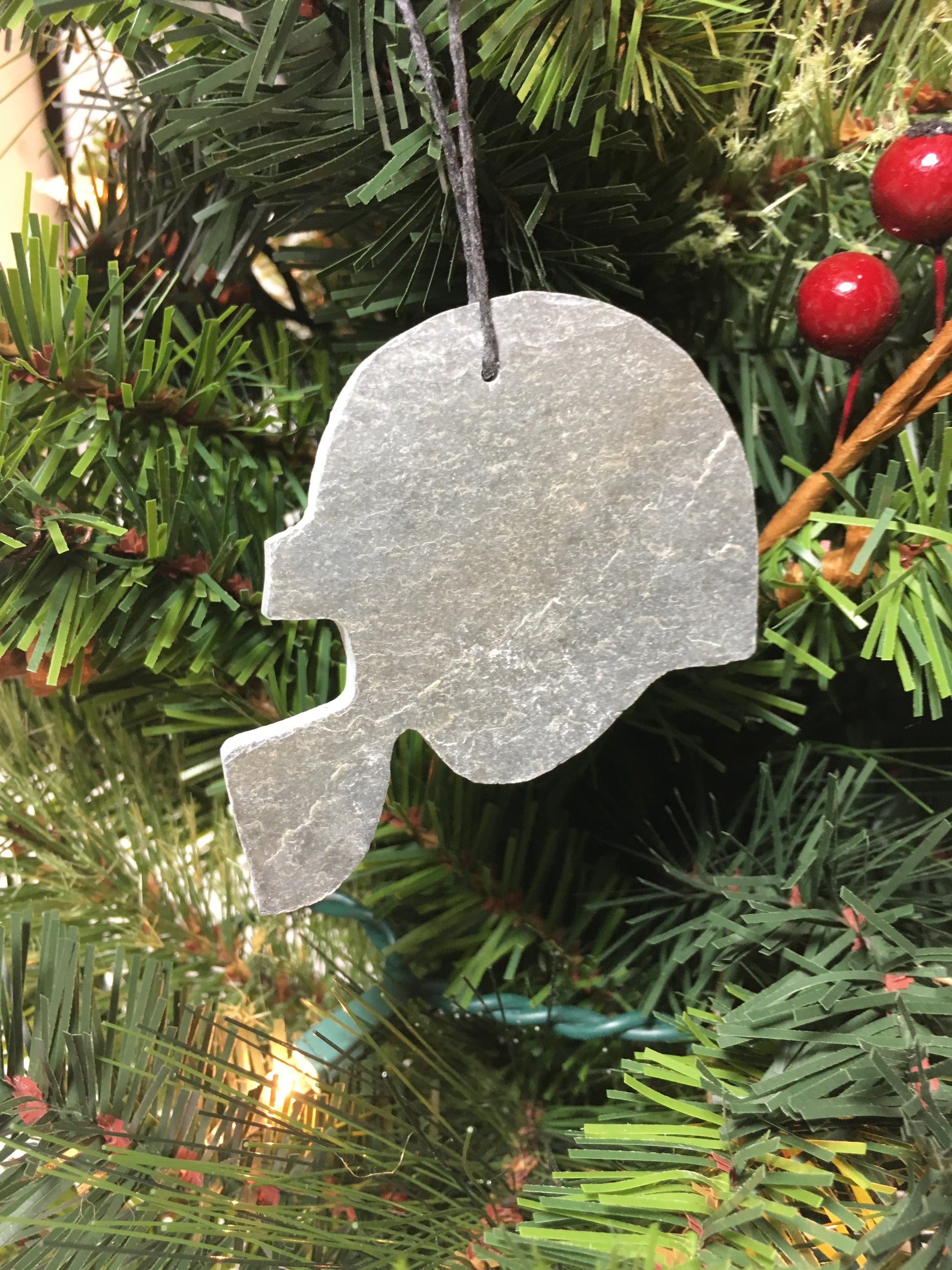 christmas football helmet Football Helmet Slate Christmas Ornament Black / None