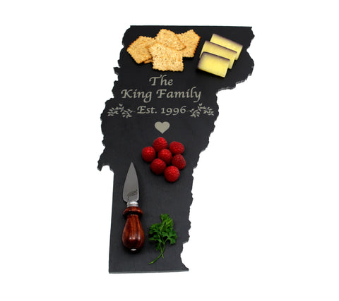 Vermont Slate Cheese Board- Personalized with Laser Engraving