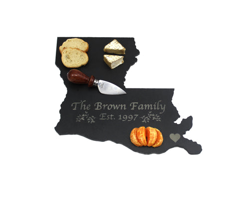 Louisiana Slate Cheese Board- Personalized with Laser Engraving