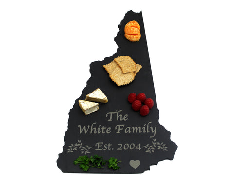 New Hampshire Slate Cheese Board- Personalized with Laser Engraving