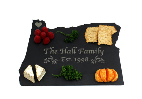 Oregon Slate Cheese Board- Personalized with Laser Engraving