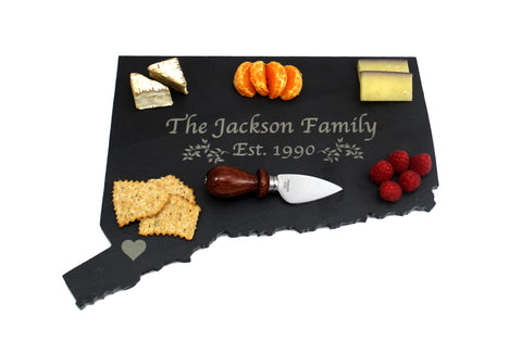 Connecticut Slate Cheese Board- Personalized with Laser Engraving