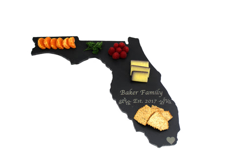 Florida Slate Cheese Board- Personalized with Laser Engraving