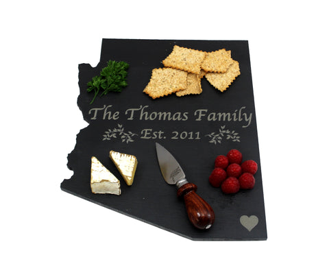 Arizona Slate Cheese Board- Personalized with Laser Engraving