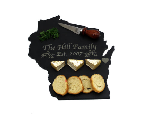 Wisconsin Slate Cheese Board- Personalized with Laser Engraving
