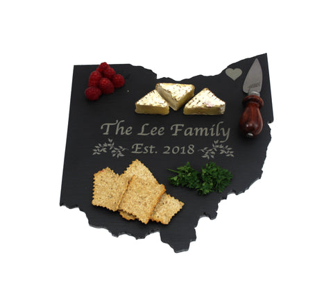 Ohio Slate Cheese Board- Personalized with Laser Engraving