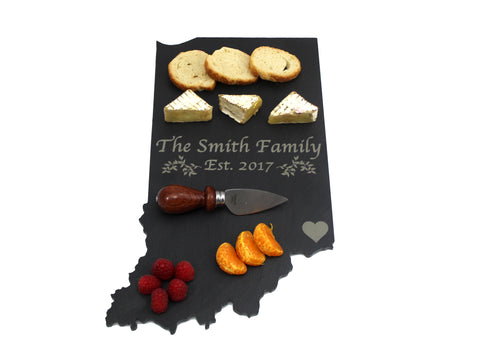 Indiana Slate Cheese Board- Personalized with Laser Engraving