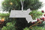 Massachusetts Marble Christmas Ornament
