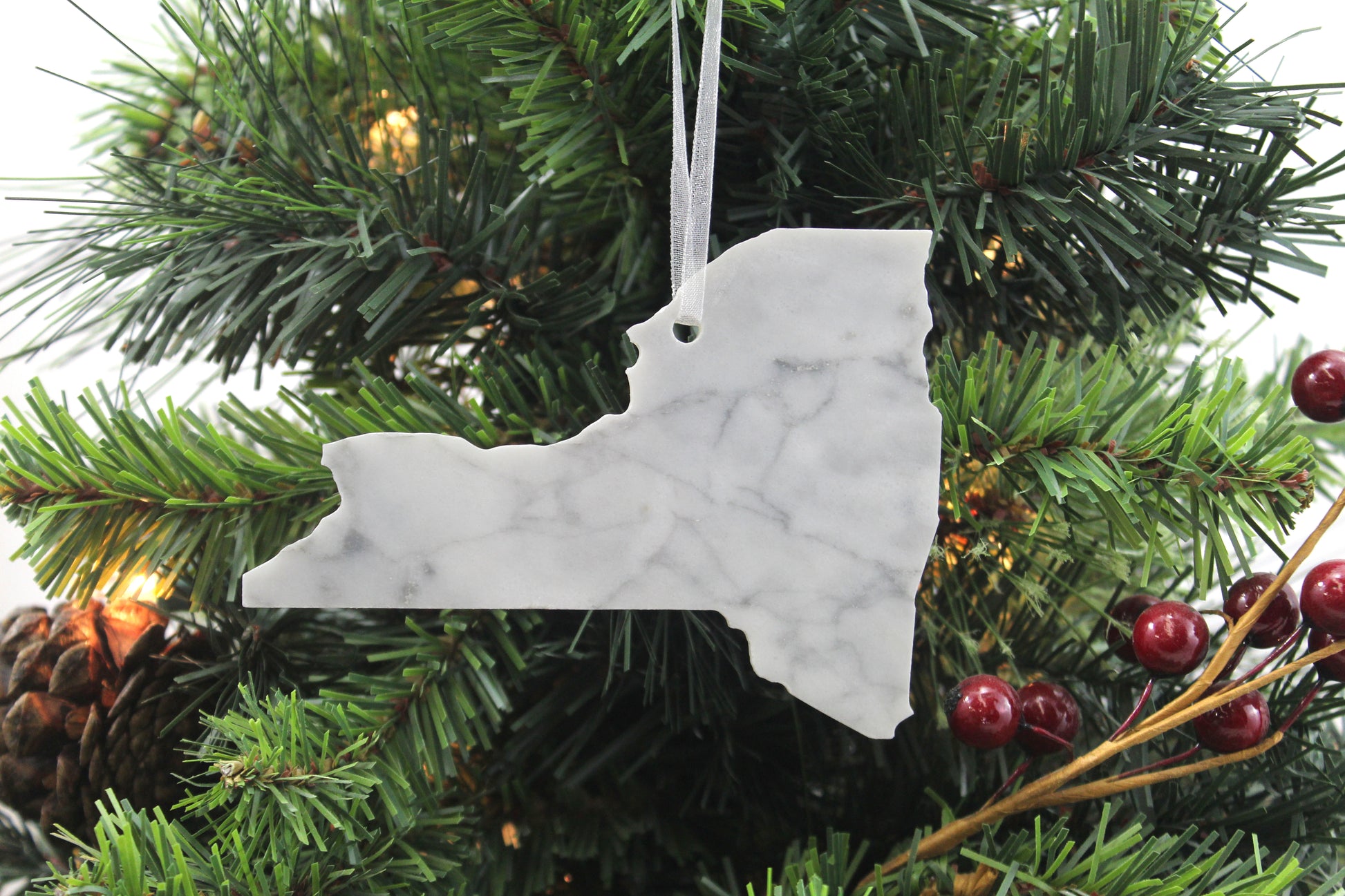 New York Marble Christmas Ornament