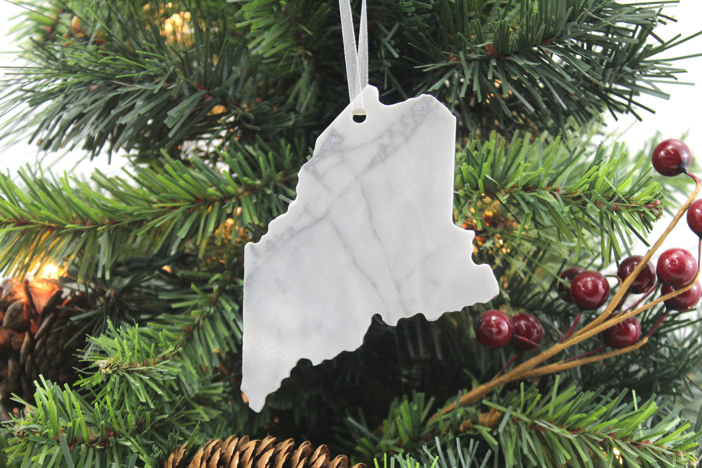 Maine Marble Christmas Ornament