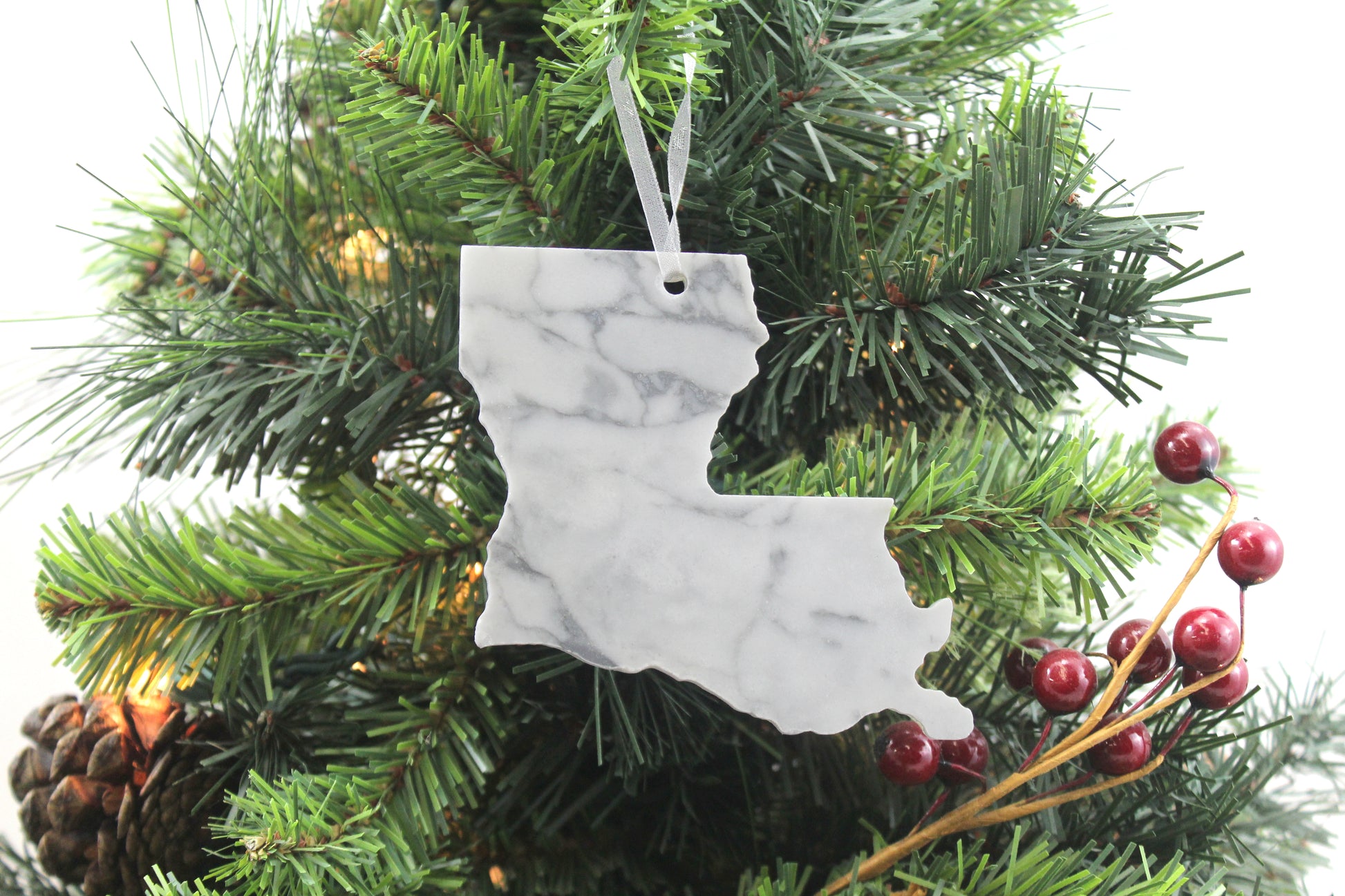 Louisiana Marble Christmas Ornament