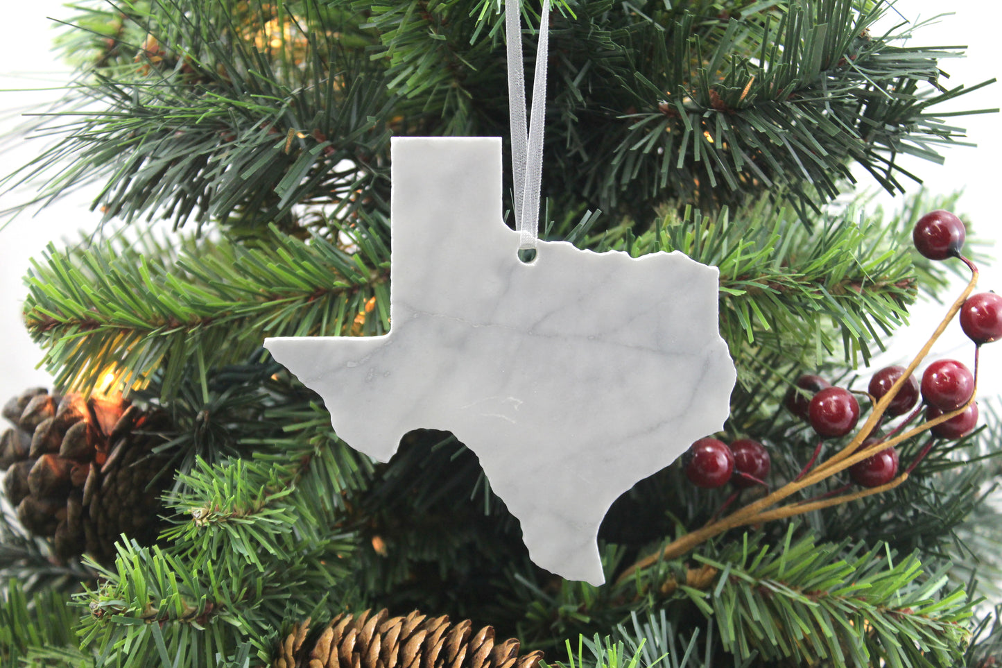 Texas Marble Christmas Ornament